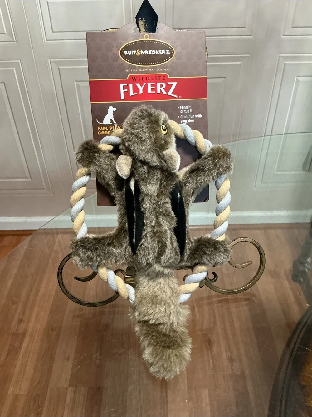Brand New Interactive Ruff & Whiskerz Flyerz Chipmunk 12”Dog Toy With Squeaker